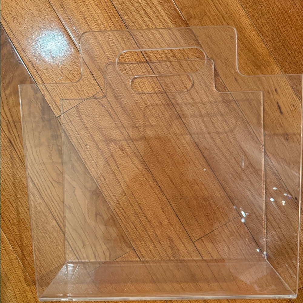 Vintage Acrylic Lucite magazine and vinyl holder stand.